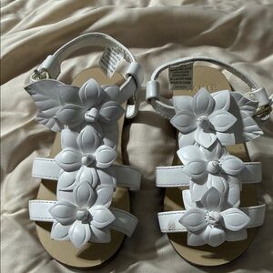 Janie and Jack White Floral Kids Sandals